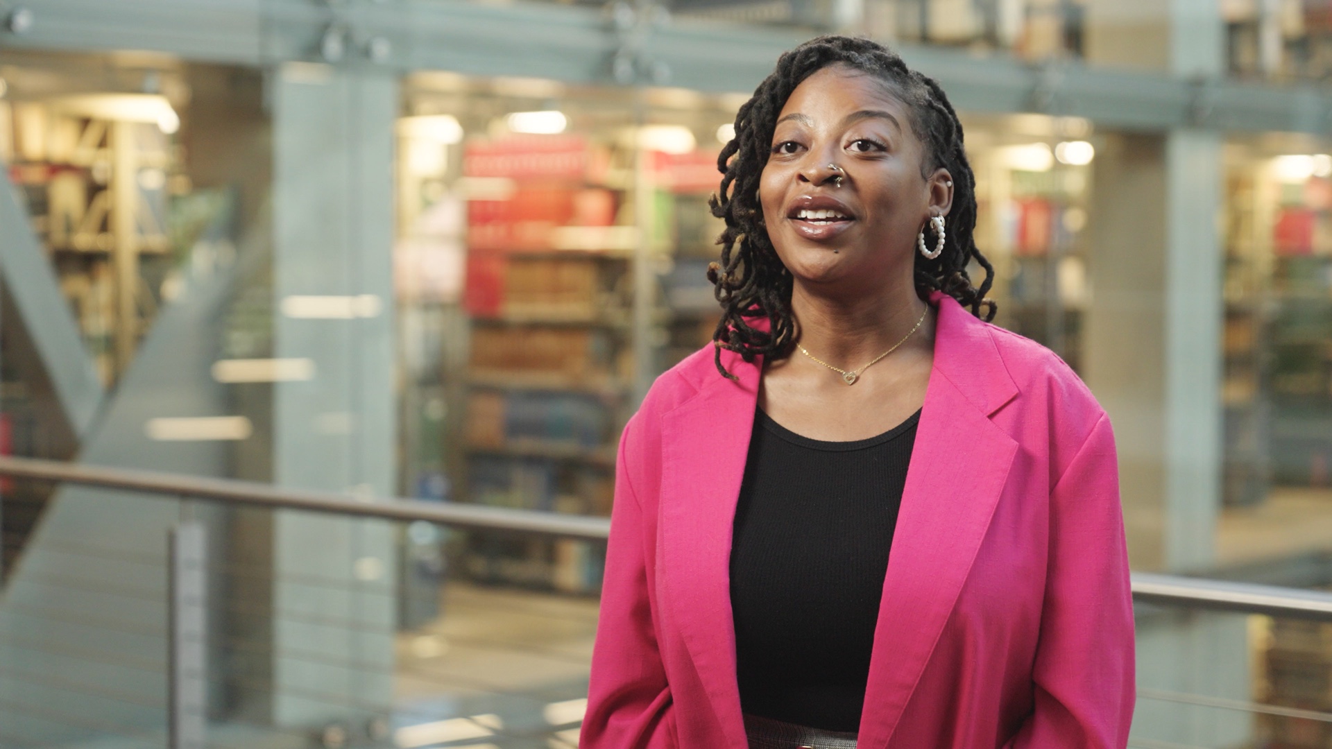 Graduate student speaking in the Ohio State Online Applied Behavior Analysis program film